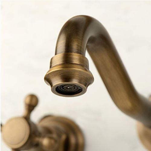 Casoria Antique Brass Dual Handled Sink Faucet